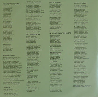 Fabrizio De André : Fabrizio De André Vol.1 (LP, Album, RE, RM)