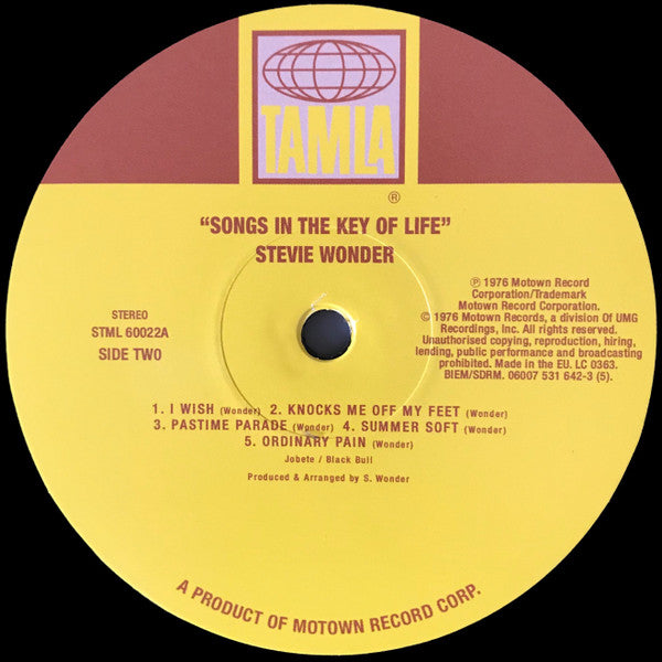 Stevie Wonder : Songs In The Key Of Life (2xLP, Album, 180 + 7", EP + RE)