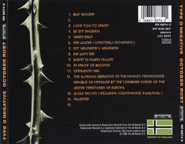 Type O Negative : October Rust (CD, Album, RP)