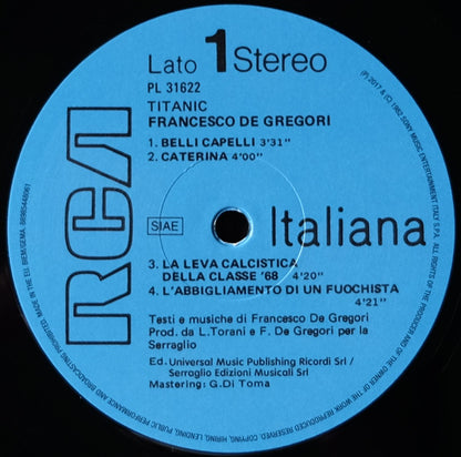 Francesco De Gregori : Titanic (LP, Album, RE, RM, 180)
