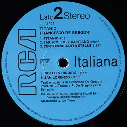 Francesco De Gregori : Titanic (LP, Album, RE, RM, 180)
