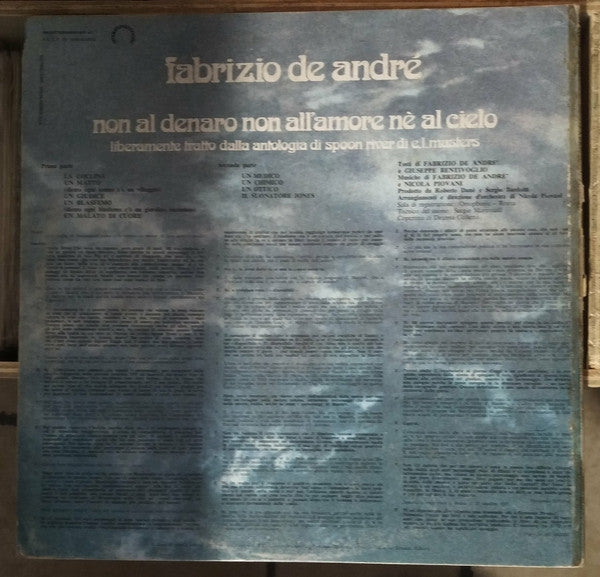 Fabrizio De André : Non Al Denaro Non All'Amore Nè Al Cielo (LP, Album, RP, Gat)