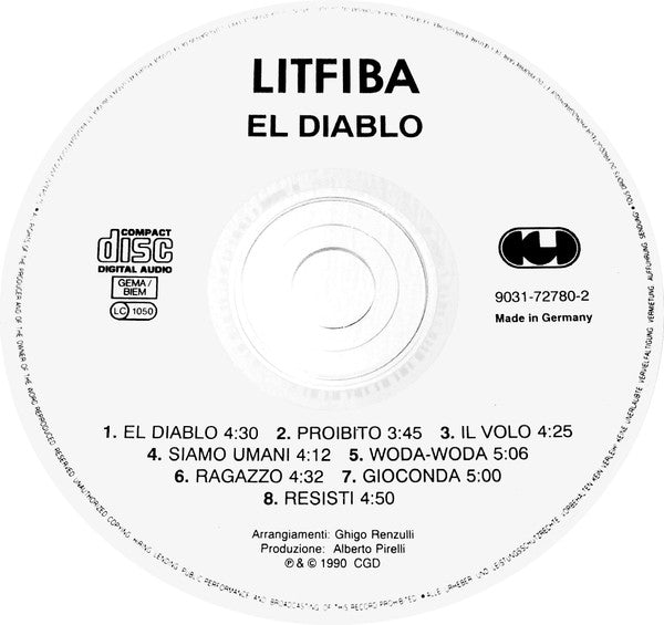 Litfiba : El Diablo (CD, Album, RE)