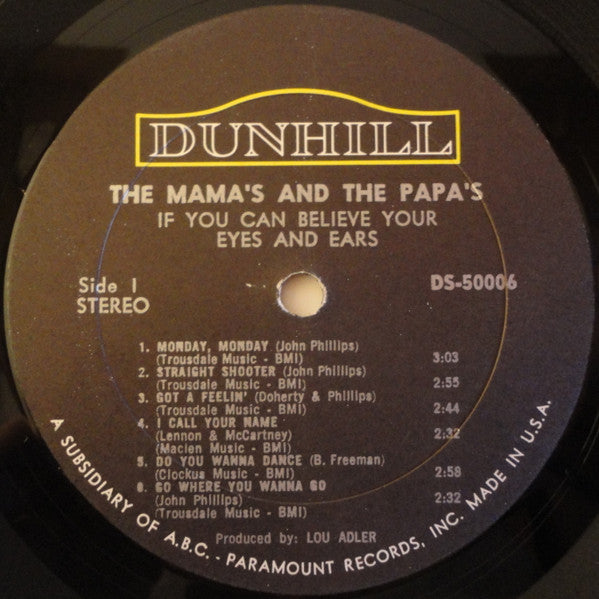 The Mamas & The Papas : If You Can Believe Your Eyes And Ears (LP, Album, RP)