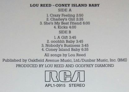 Lou Reed : Coney Island Baby (LP, Album, RE, RM)
