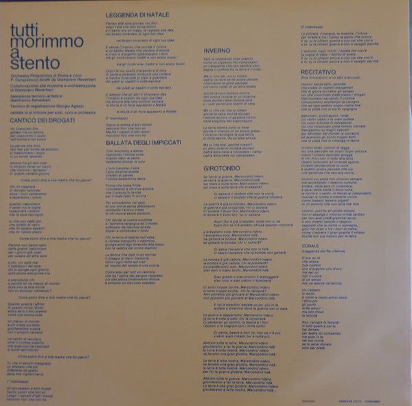 Fabrizio De André : Tutti Morimmo A Stento (LP, Album, RE, RM)