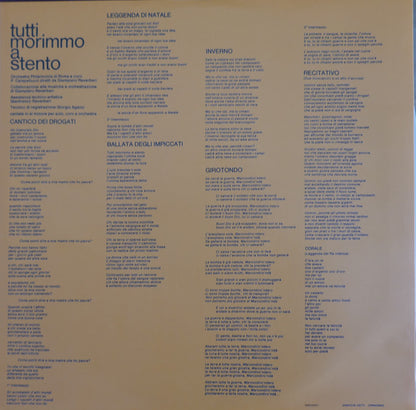 Fabrizio De André : Tutti Morimmo A Stento (LP, Album, RE, RM)