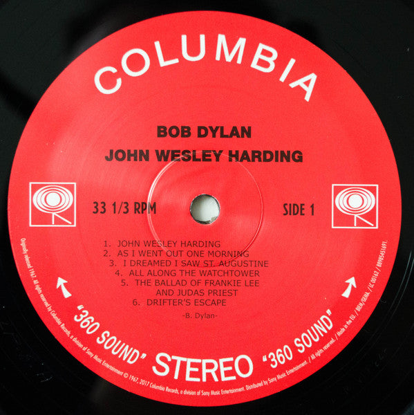 Bob Dylan : John Wesley Harding (LP, Album, Mono, RE, RM)