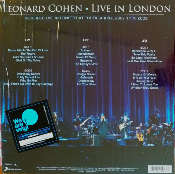 Leonard Cohen : Live In London (3xLP, Album, RE, RP, 180)