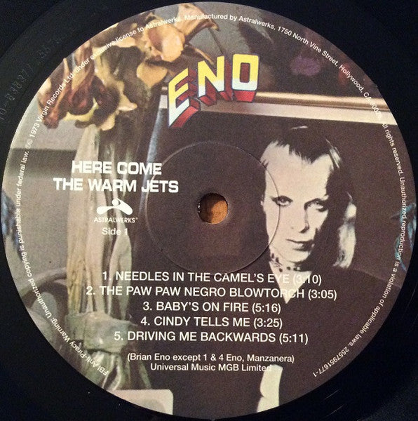Eno* : Here Come The Warm Jets (LP, Album, RE, RM)