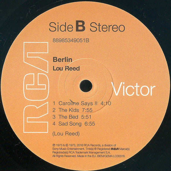 Lou Reed : Berlin (LP, Album, RE, RM)