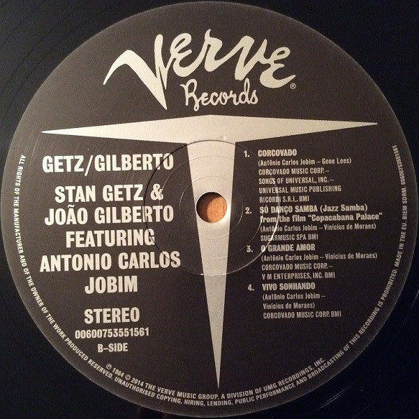 Stan Getz, João Gilberto Featuring Antonio Carlos Jobim : Getz / Gilberto (LP, Album, RE, RM)