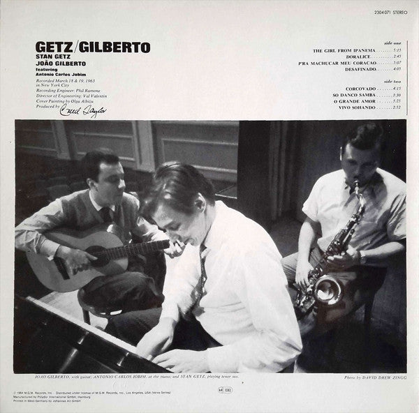 Stan Getz / João Gilberto Featuring Antonio Carlos Jobim : Getz / Gilberto (LP, Album, RE)