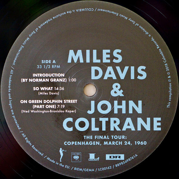 Miles Davis & John Coltrane : The Final Tour: Copenhagen, March 24, 1960 (LP, Album, RE)