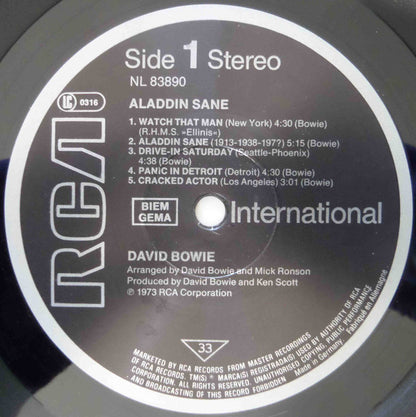 David Bowie : Aladdin Sane (LP, Album, RE)