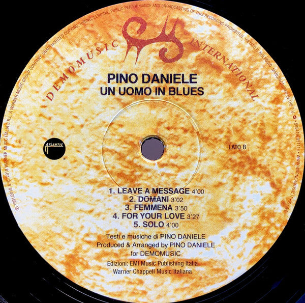 Pino Daniele : Un Uomo In Blues (LP, Album, RE, RM, S/Edition, 180)