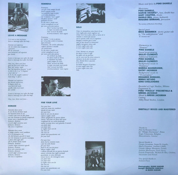 Pino Daniele : Un Uomo In Blues (LP, Album, RE, RM, S/Edition, 180)