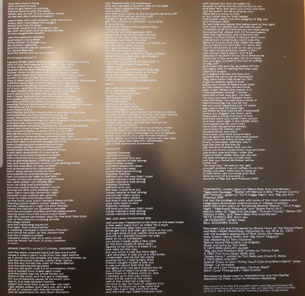 Tom Waits : Nighthawks At The Diner (2xLP, Album, RE, RM, Gat)