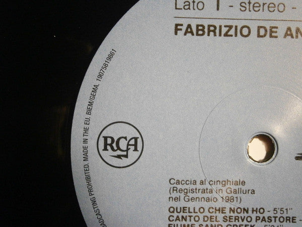 Fabrizio De André : Fabrizio De André (LP, Album, RE, RM, 180)