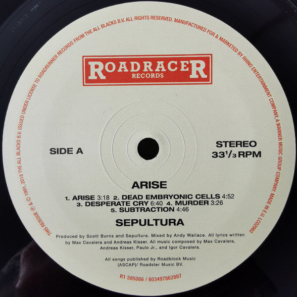Sepultura : Arise (LP, Album, RE, RM + LP, Comp + 180)