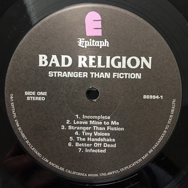 Bad Religion : Stranger Than Fiction (LP, Album, RE)