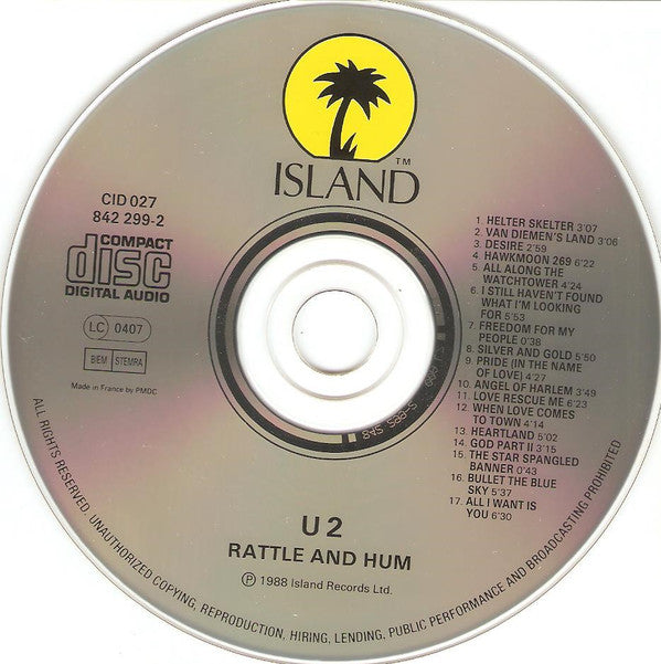 U2 : Rattle And Hum (CD, Album)