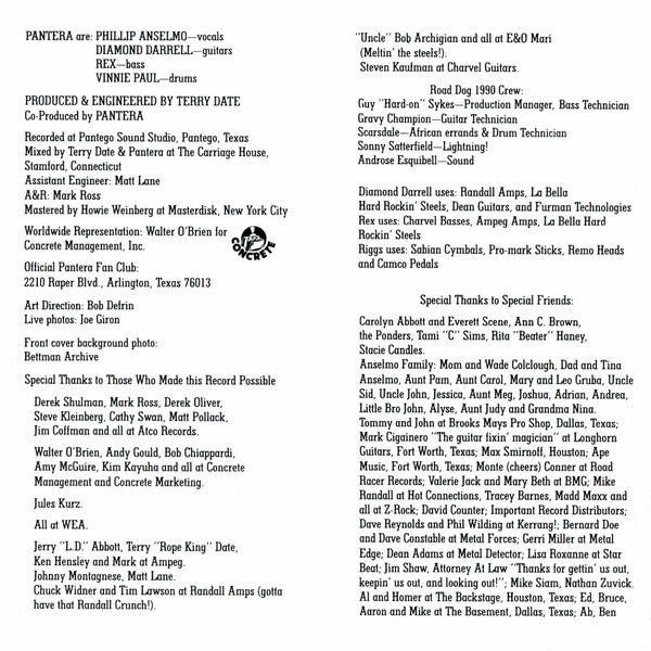 Pantera : Cowboys From Hell (CD, Album, RE)