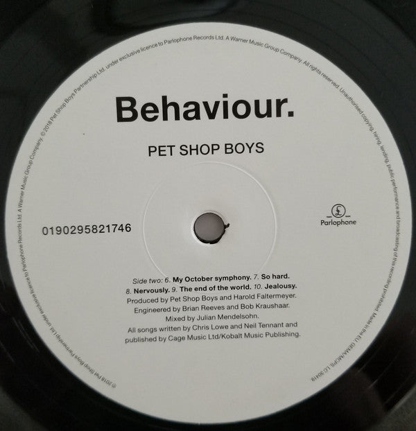 Pet Shop Boys : Behaviour. (LP, Album, RE, RM, 180)