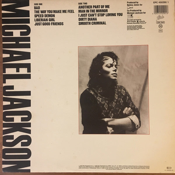 Michael Jackson : Bad (LP, Album, Gat)