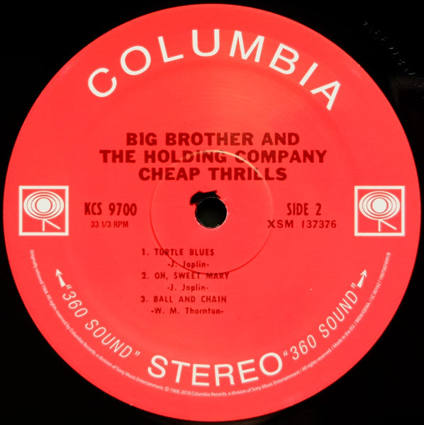 Big Brother & The Holding Company : Cheap Thrills (LP, Album, RE, Gat)