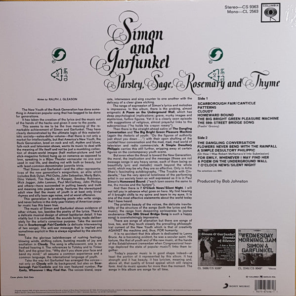 Simon & Garfunkel : Parsley, Sage, Rosemary And Thyme (LP, Album, RE, 180)