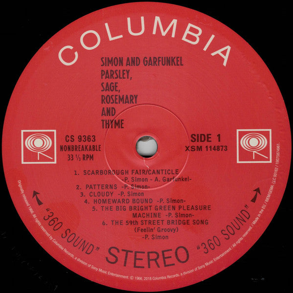 Simon & Garfunkel : Parsley, Sage, Rosemary And Thyme (LP, Album, RE, 180)