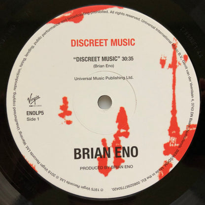 Brian Eno : Discreet Music (LP, Album, RE, RM, 180)