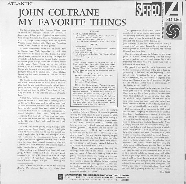 John Coltrane : My Favorite Things (LP, Album, RE)