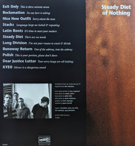 Fugazi : Steady Diet Of Nothing (LP, Album, RE, RM, RP)