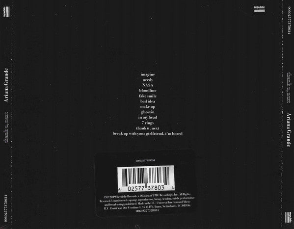 Ariana Grande : Thank U, Next (CD, Album, Exp)