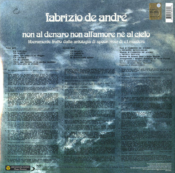 Fabrizio De André : Non Al Denaro Non All'Amore Nè Al Cielo (LP, Album, RE, RM, Gat)