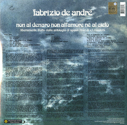 Fabrizio De André : Non Al Denaro Non All'Amore Nè Al Cielo (LP, Album, RE, RM, Gat)