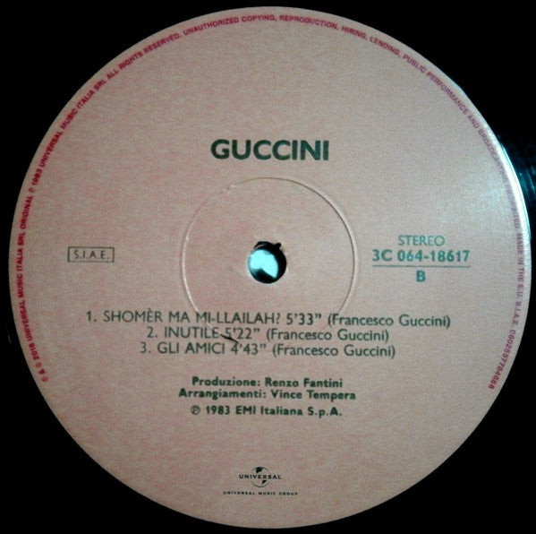 Francesco Guccini : Guccini (LP, Album, RE)