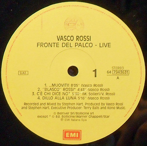 Vasco Rossi : Fronte Del Palco - Live (2xLP, Album)