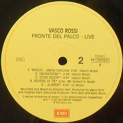 Vasco Rossi : Fronte Del Palco - Live (2xLP, Album)