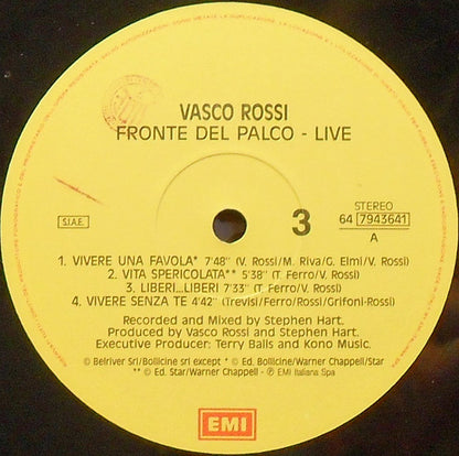 Vasco Rossi : Fronte Del Palco - Live (2xLP, Album)