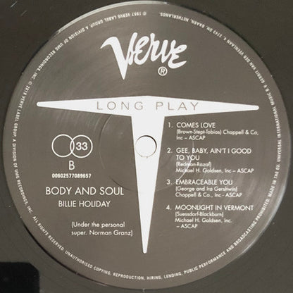Billie Holiday : Body And Soul (LP, Album, Mono, RE)
