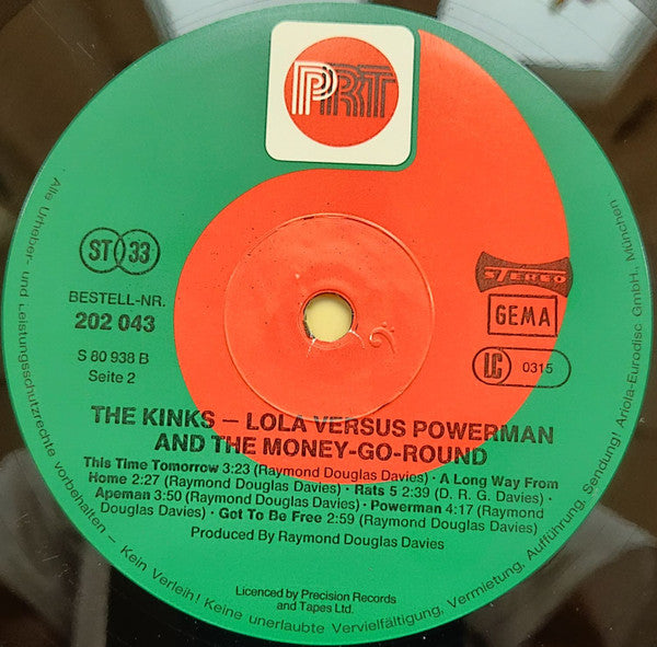 The Kinks : Lola Versus Powerman And The Moneygoround Part One (LP, Album, RE)