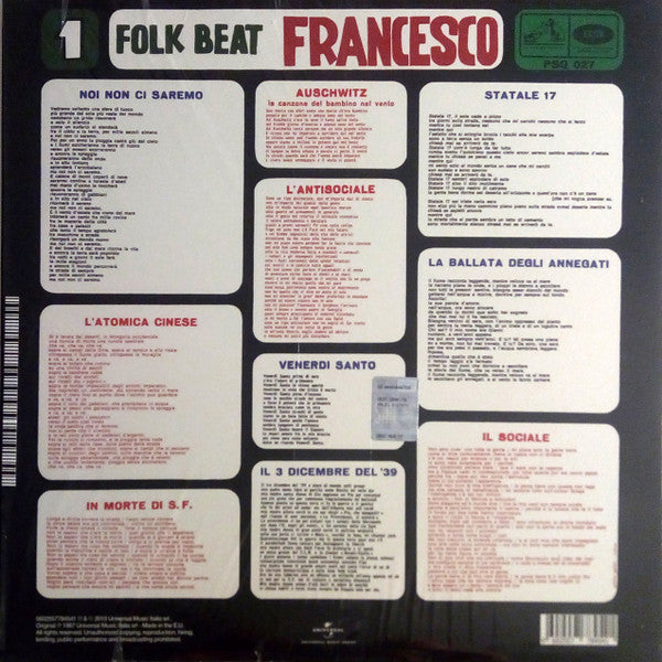 Francesco Guccini : Folk Beat N.1 (LP, Album, RE)