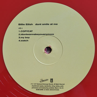 Billie Eilish : Dont Smile At Me (12", EP, RE, Red)