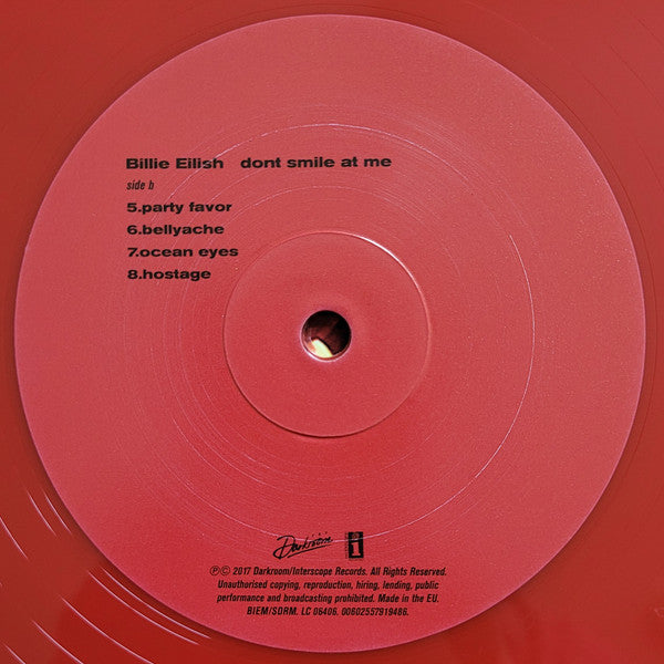 Billie Eilish : Dont Smile At Me (12", EP, RE, Red)