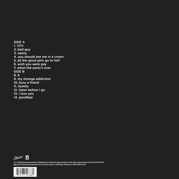 Billie Eilish : When We All Fall Asleep, Where Do We Go? (LP, Album, Yel)