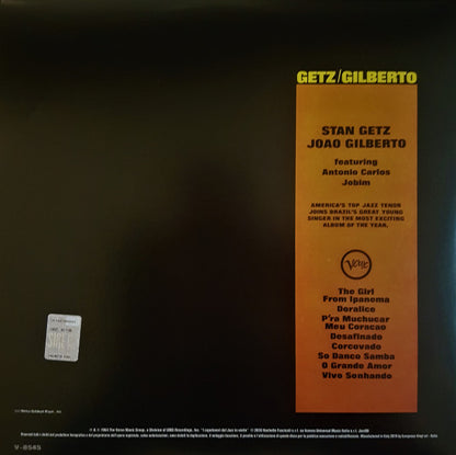 Stan Getz, João Gilberto Featuring Antonio Carlos Jobim : Getz / Gilberto (LP, Album, RE, Gat)