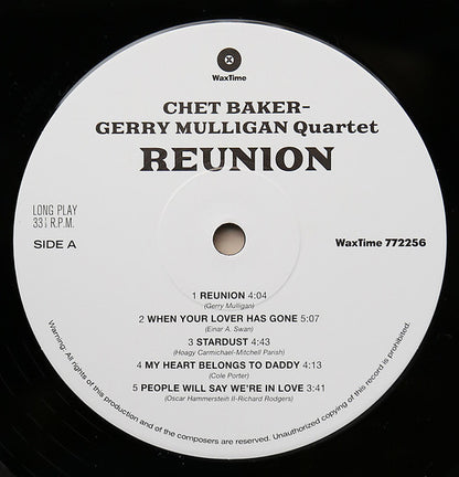 Chet Baker, Gerry Mulligan Quartet : Reunion (LP, Album, Ltd, RE, RM, 180)